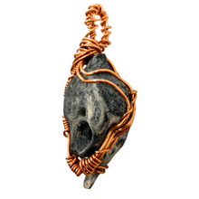Load image into Gallery viewer, Gray Wire Wrapped Coral Geode Necklace - Subtle Fossil