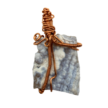 Load image into Gallery viewer, Light Blue Handcrafted Wire Wrapped Coral Geode Necklace