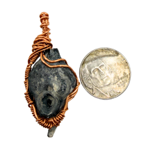 Load image into Gallery viewer, Gray Wire Wrapped Coral Geode Necklace - Subtle Fossil