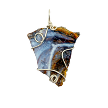 Load image into Gallery viewer, Ocean Blue Handcrafted Wire Wrapped Coral Geode Necklace