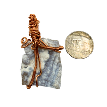 Load image into Gallery viewer, Light Blue Handcrafted Wire Wrapped Coral Geode Necklace