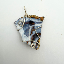 Load image into Gallery viewer, Ocean Blue Handcrafted Wire Wrapped Coral Geode Necklace
