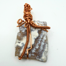 Load image into Gallery viewer, Light Blue Handcrafted Wire Wrapped Coral Geode Necklace
