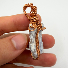 Load image into Gallery viewer, Light Blue Handcrafted Wire Wrapped Coral Geode Necklace