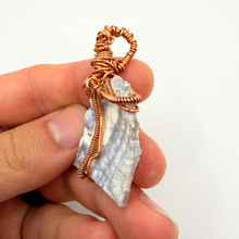 Load image into Gallery viewer, Light Blue Handcrafted Wire Wrapped Coral Geode Necklace
