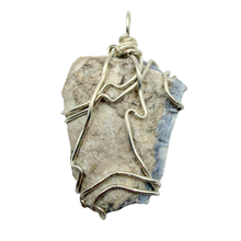 Load image into Gallery viewer, Orange & Blue Handcrafted Wire Wrapped Coral Geode Necklace
