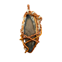 Load image into Gallery viewer, Handcrafted Wire Wrapped Whale Fossil Fragment Necklace