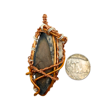 Load image into Gallery viewer, Handcrafted Wire Wrapped Whale Fossil Fragment Necklace