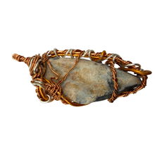 Load image into Gallery viewer, Handcrafted Wire Wrapped Whale Fossil Fragment Necklace