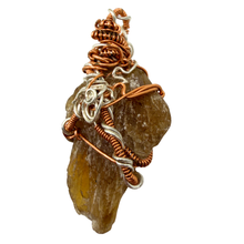 Load image into Gallery viewer, Amber Wire Wrapped Florida Calcite Crystal Pendant - Nature Inspired