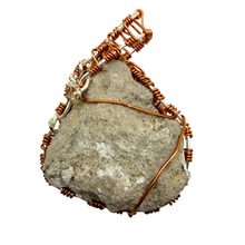 Load image into Gallery viewer, White & Blue Wire Wrapped Coral Geode Necklace - Oceanic Fossil