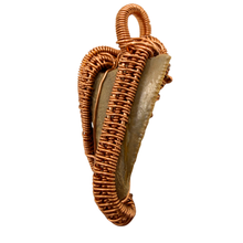 Load image into Gallery viewer, Sand Brown Handcrafted Wire Wrapped Coral Geode Necklace