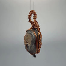 Load and play video in Gallery viewer, Gray Wire Wrapped Coral Geode Necklace - Subtle Fossil