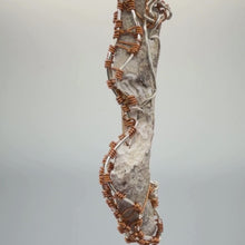 Load and play video in Gallery viewer, Orange & White Handcrafted Wire Wrapped Coral Geode Necklace