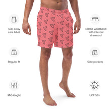 Load image into Gallery viewer, Salmon Snaggletooth Swim Trunks