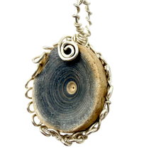 Load image into Gallery viewer, Sterling Silver Shark Fossil Vertebrae Pendant Necklace - Oceanic Fossil
