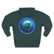 Load image into Gallery viewer, Fleece Hoodie - Scuba Steve and Megalodon Design
