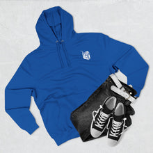 Load image into Gallery viewer, Fleece Hoodie - Scuba Steve and Megalodon Design
