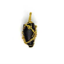 Load image into Gallery viewer, REAL Alligator Fossil Necklace Pendant Gold Wrapped
