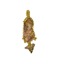 Load image into Gallery viewer, REAL Mastodon Fossil Necklace Pendant Gold Wrapped
