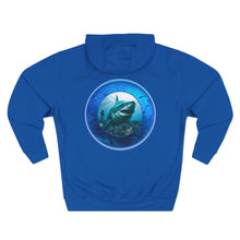 Load image into Gallery viewer, Fleece Hoodie - Scuba Steve and Megalodon Design
