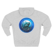 Load image into Gallery viewer, Fleece Hoodie - Scuba Steve and Megalodon Design
