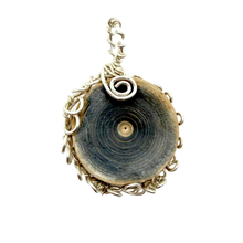 Load image into Gallery viewer, Sterling Silver Shark Fossil Vertebrae Pendant Necklace - Oceanic Fossil
