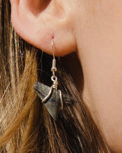Load image into Gallery viewer, Shark Fossil Dangle Earrings 14kt Gold or Sterling Silver
